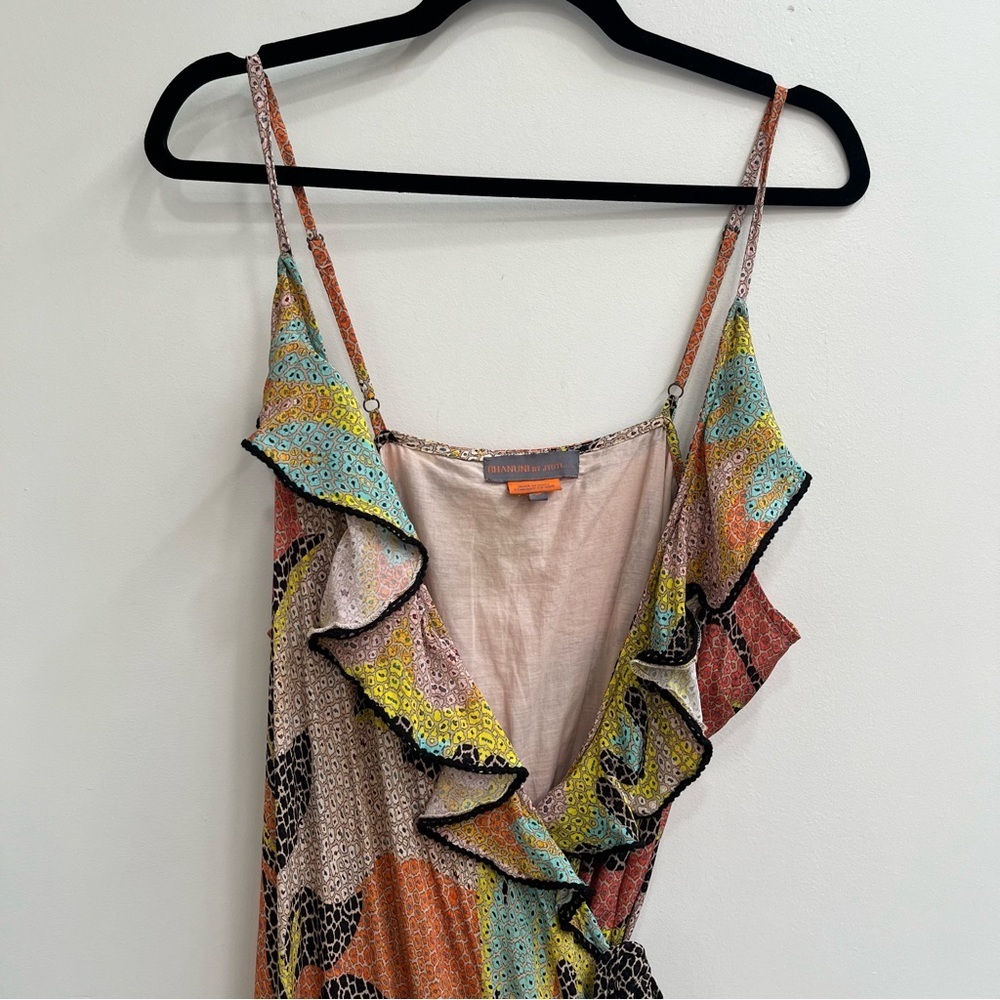 Anthropologie BHANUNI by Jyoti Kathryn Ruffled Wrap Maxi Dress Mosaic Size 16 - Picture 9 of 14
